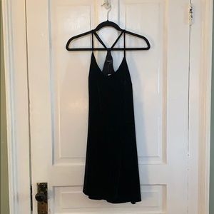 Madewell black velvet slip dress